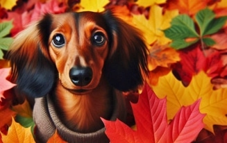 fall Dachshund Phone WallPaper tn