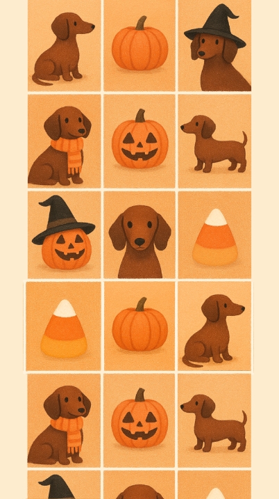 cute mini dachshund phone wallpaper for Halloween