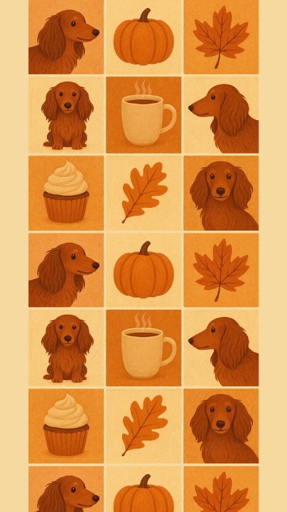 fall themed mini dachshund wallpaper