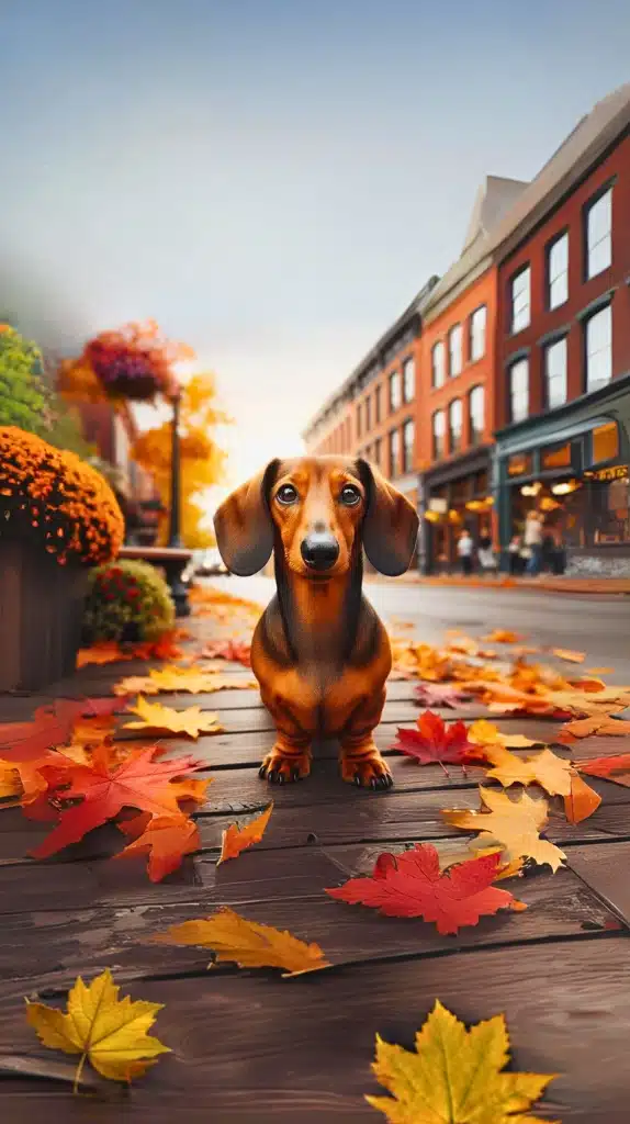 mini dachshund wallpaper fall theme