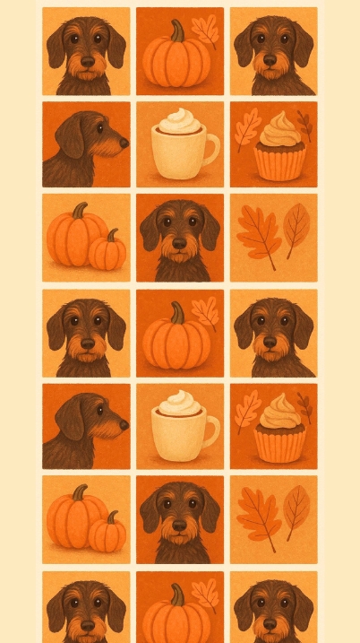wirehaired dachshund phone wallpaper for fall
