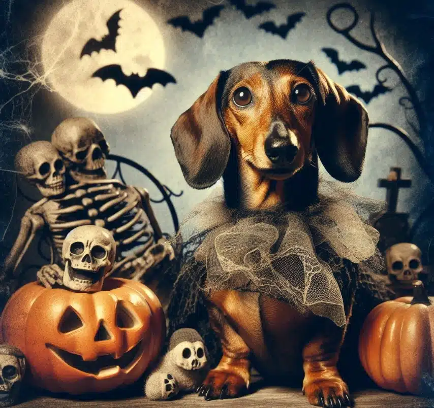 Halloween dachshund wallpaper post