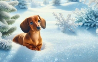 Dachshund Winter Wallpaper for Your Phone