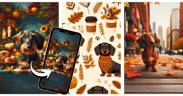 Fall Dachshund Phone Wallpaper Post