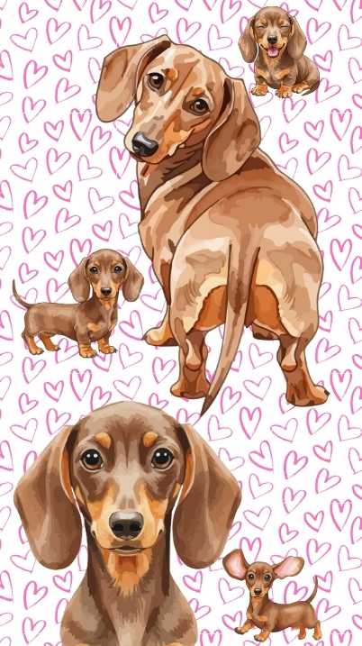 valentine dachshund phone wallpaper