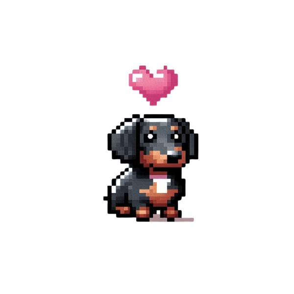 cute dachshund pixel tattoo ideas