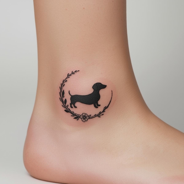 dachshund foot tattoo