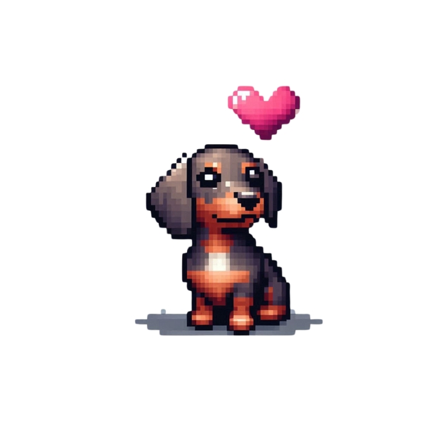 dachshund puppy pixel tattoo designs