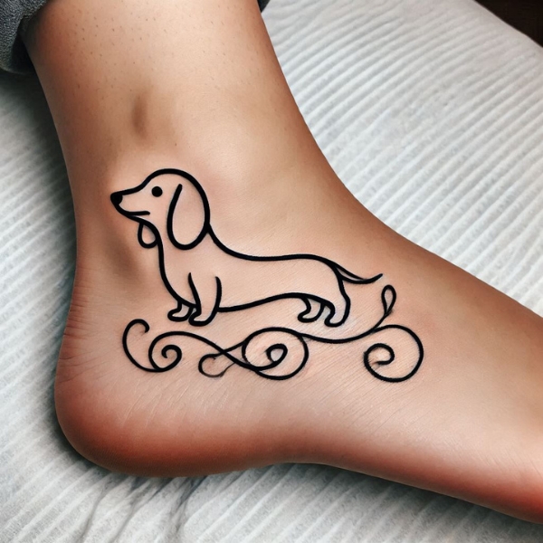dachshund tattoo ideas for ankle