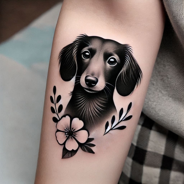 long-haired dachshund tattoo
