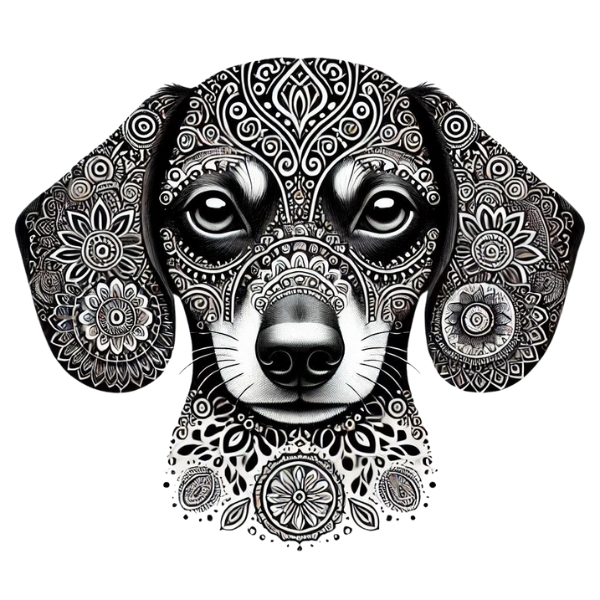 mini dachshund mandala tattoo design