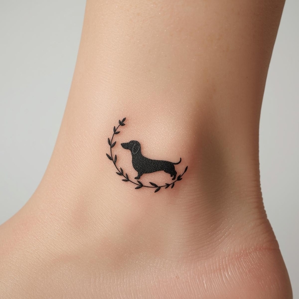 simple dachshund tattoo