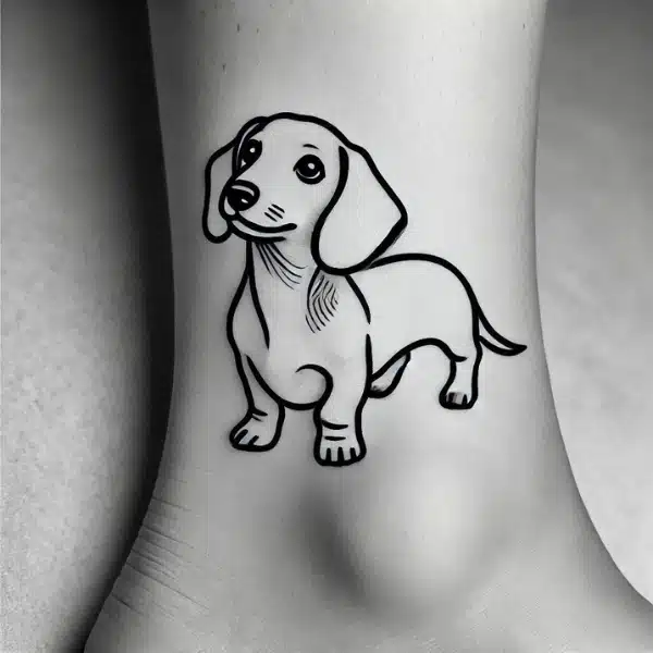 small dachshund dog tattoo