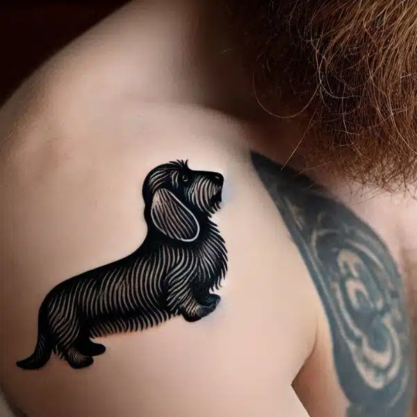 wire hair dachshund tattoo design